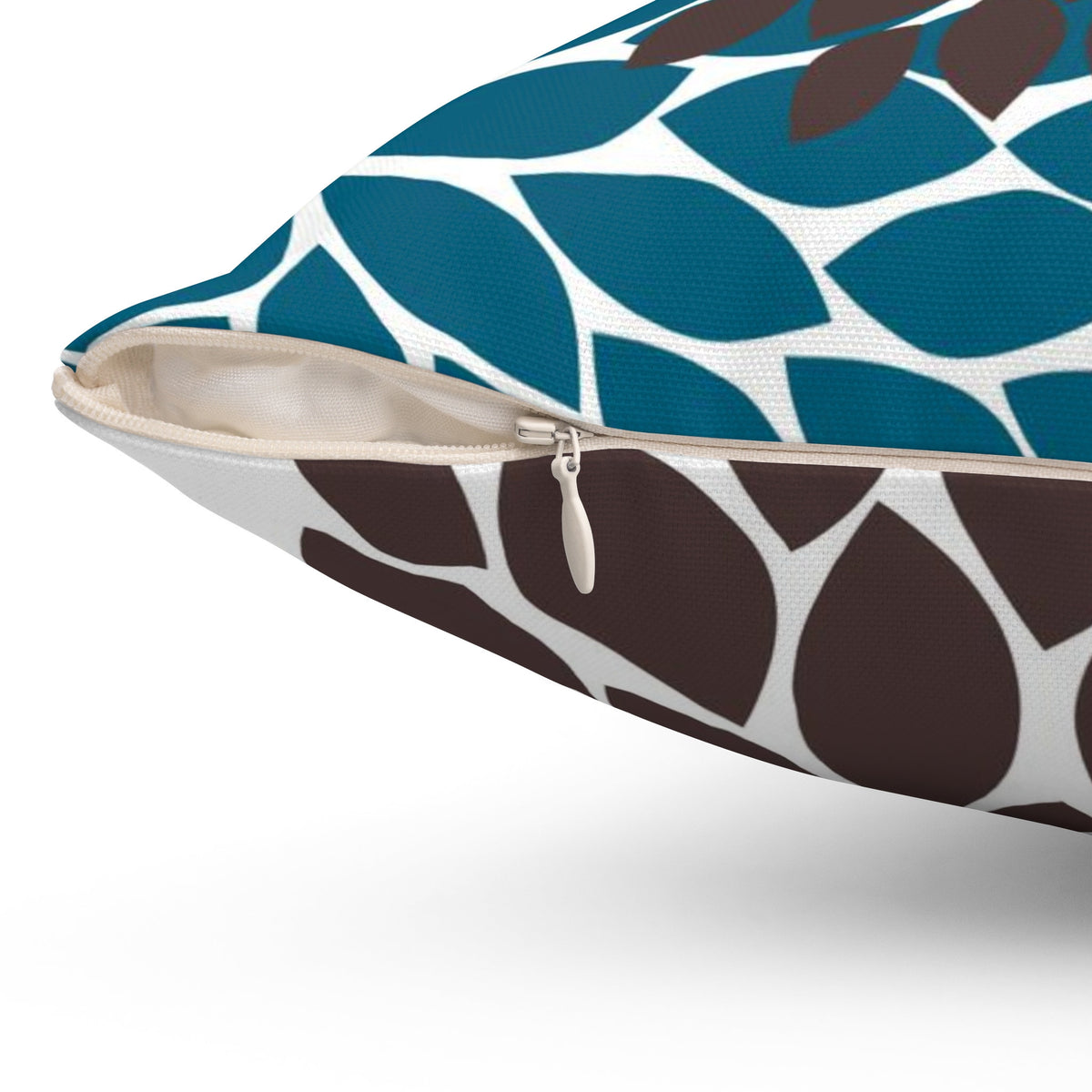 VIOLA  Grey, Teal, And Brown Patterned Throw Pillow