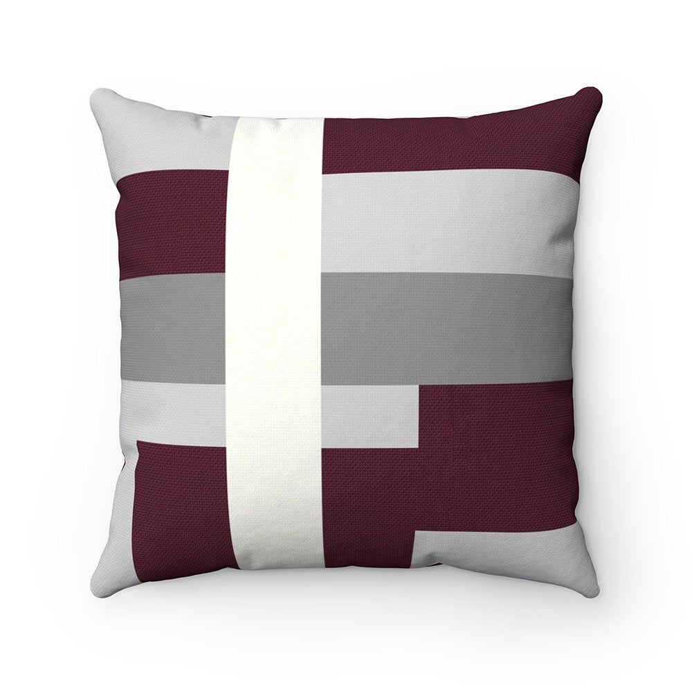 Gray and shop burgundy pillows