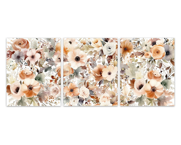 Boho Wild Flower Wall Art Print Set - HOME1114