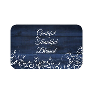 Rustic Blue "Grateful Thankful Blessed" Kitchen Memory Foam Mat - MAT97