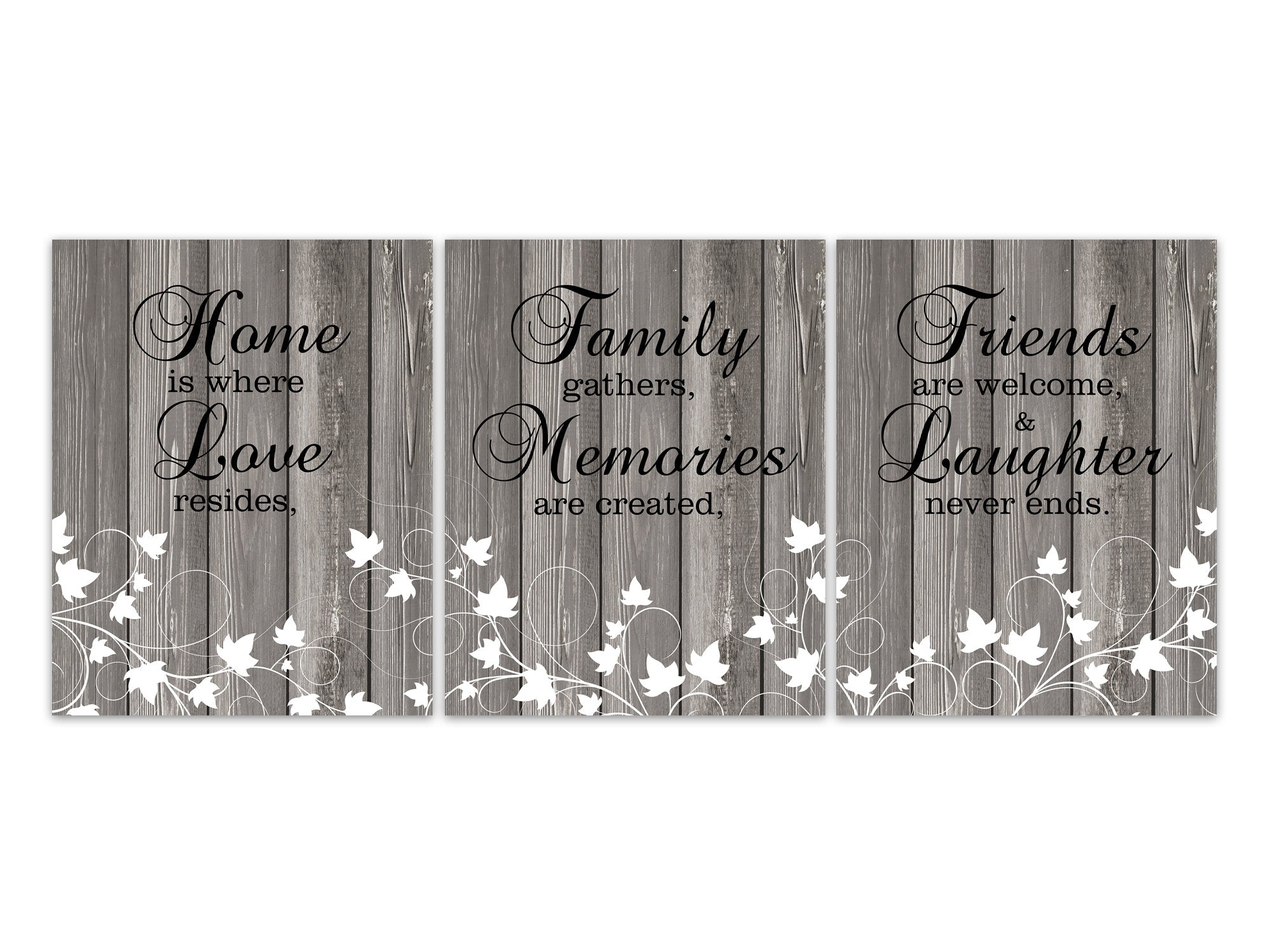 Home Is Where Love Resides Family Quote Art Print, Living Room CANVAS, Rustic Home Decor, Friends and Family Signs, Ivy Kitchen - HOME437