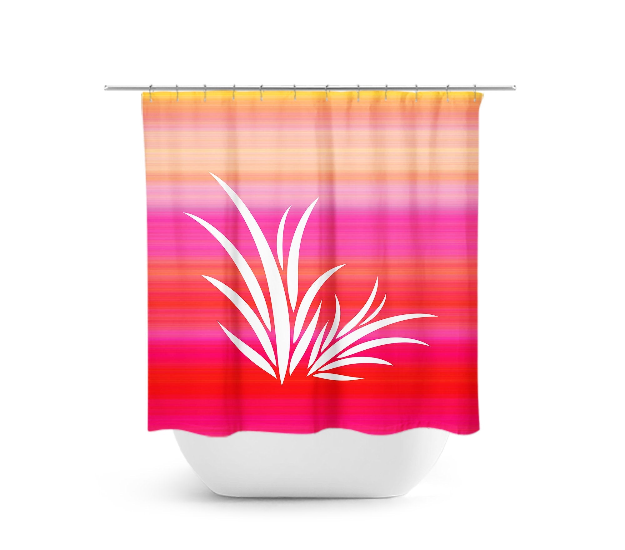 Tropical Paradise Boho Fuchsia Fabric Shower Curtain - SHOWER27