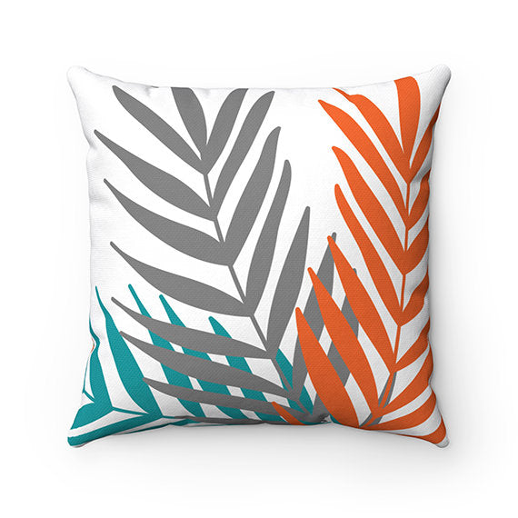 Teal and discount orange pillow covers