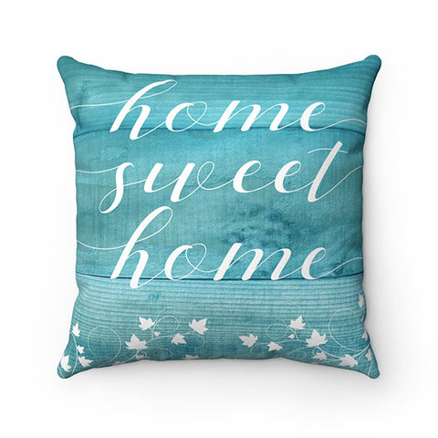 Home Sweet Home Pillow, Rustic Home Decor, Farmhouse Accent Pillow, Teal Throw Pillow Cover,Monogram Pillow Cover, Housewarming Gift - PIL35