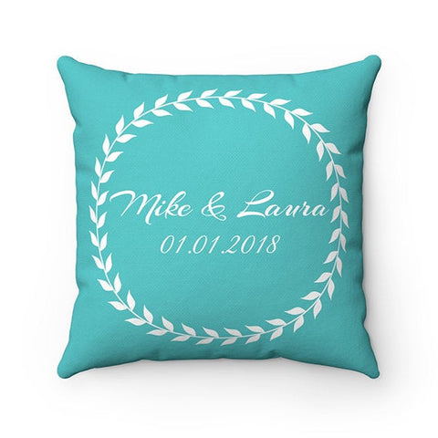 Turquoise Throw Pillow COVERS, Family Tree Pillows Personalized, Love Birds Accent Pillow Covers, Wedding Gift, Housewarming Gift - PIL7