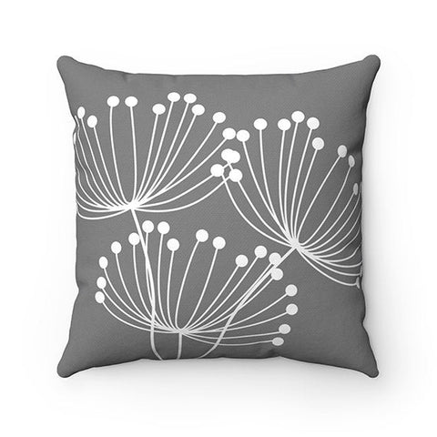 Grey Pillow Cover, Dandelion Throw Pillow Cover, Accent Pillow, Modern Home Decor, Nursery Pillow, Dandelion Decor, Grey Home Decor - PIL121