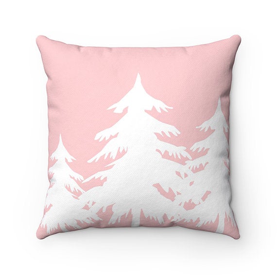 Monogram Decorative Pillow, Mountain Cabin Decor, Pink Buck Deer Head Antlers Pillow Cover, Mountain Accent Pillows, Pillow Cover - PIL143