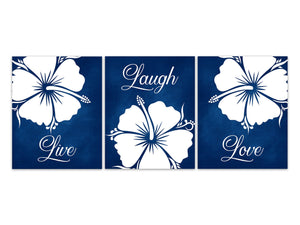 Live Laugh Love CANVAS or Wall Art PRINTS, Blue Home Decor, Bathroom Wall Decor, Bedroom Wall Art, Nursery Wall Art, Wall Hangings - HOME656